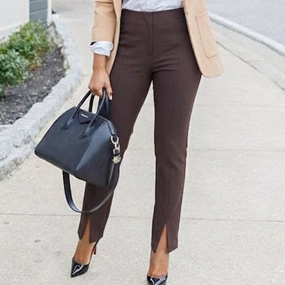 Old Navy Pants - 🔥 FLASH SALEOld Navy Brown Pixie Skinny Pants Size10 High Rise Split Hem Office